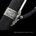 Cupronicke Relief Peony Sword Elegant Metal Steel Crafts Exquisite Gifts